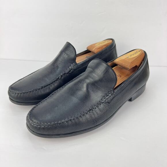 Johnston & Murphy 9.5M Cresswell Venetian Black Soft Sheepskin Loafer Slip On - Picture 3 of 11